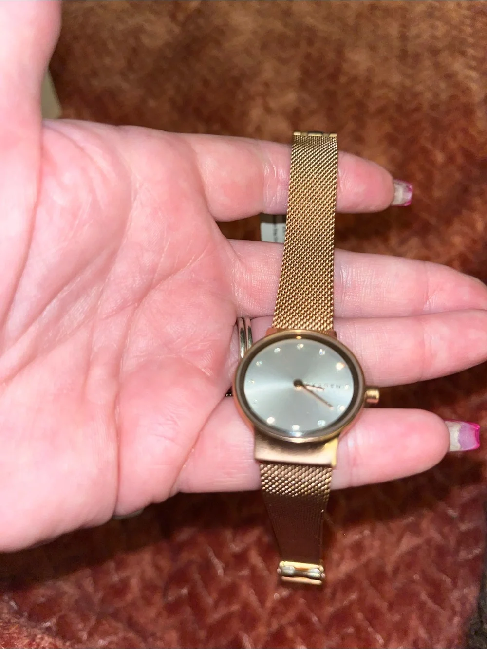 Skagen Rose Gold gem Bracelet Watch.
